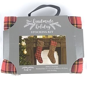 Faux Fur and Red Plaid Stocking Making Kit
